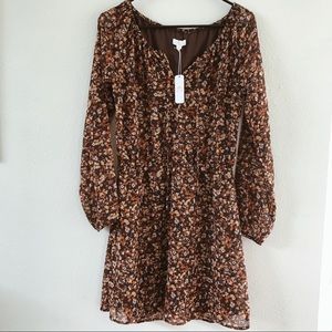 Brown Vintage Style NWT Floral Dress